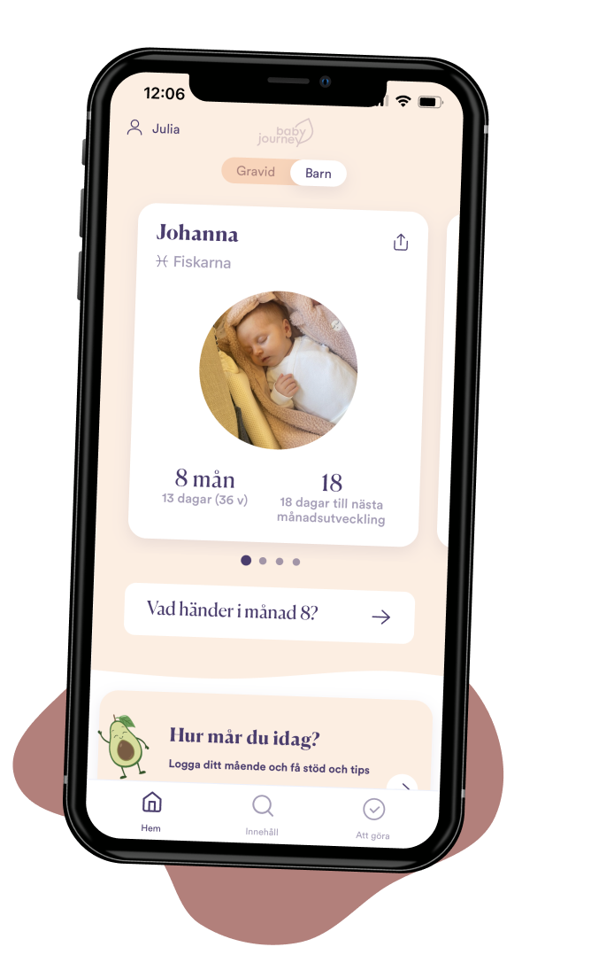 Baby Journey Gravidapp - Hemskärm Barn