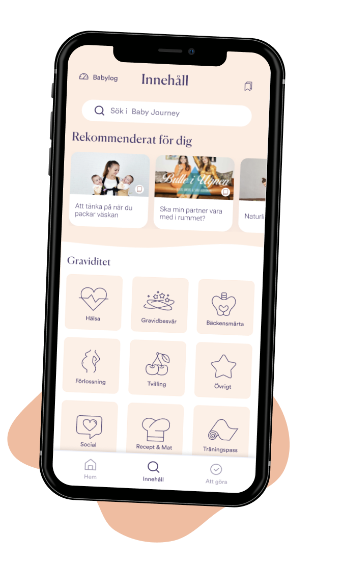 Baby Journey Gravidapp - Innehåll